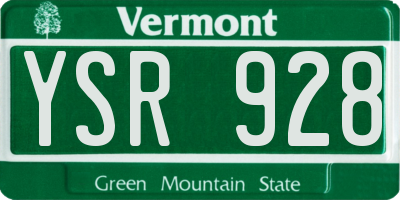 VT license plate YSR928