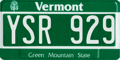 VT license plate YSR929