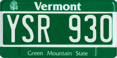 VT license plate YSR930