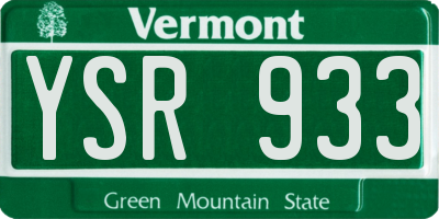 VT license plate YSR933