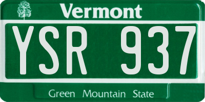 VT license plate YSR937