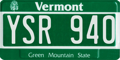 VT license plate YSR940