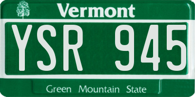 VT license plate YSR945
