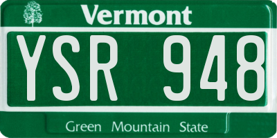 VT license plate YSR948