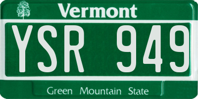 VT license plate YSR949