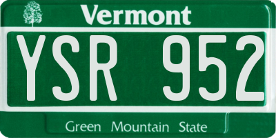 VT license plate YSR952