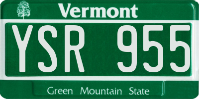 VT license plate YSR955