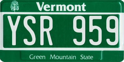 VT license plate YSR959