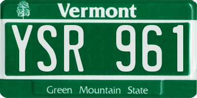 VT license plate YSR961