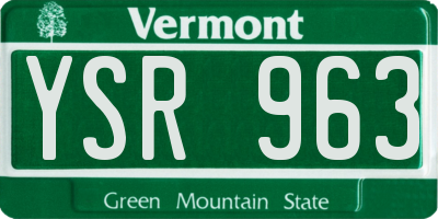 VT license plate YSR963