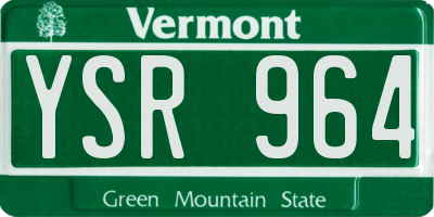 VT license plate YSR964