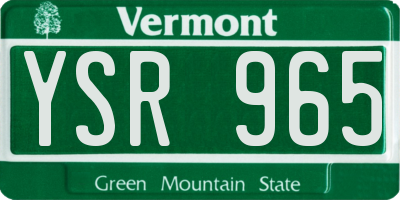 VT license plate YSR965