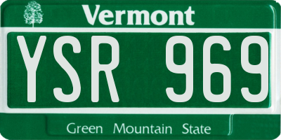 VT license plate YSR969