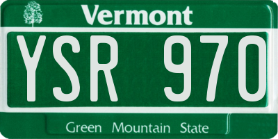 VT license plate YSR970