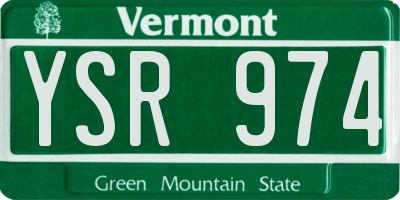 VT license plate YSR974