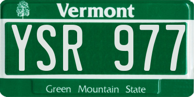 VT license plate YSR977