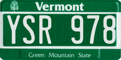 VT license plate YSR978