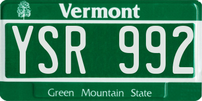 VT license plate YSR992