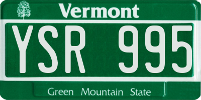 VT license plate YSR995