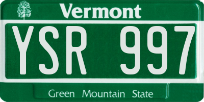 VT license plate YSR997
