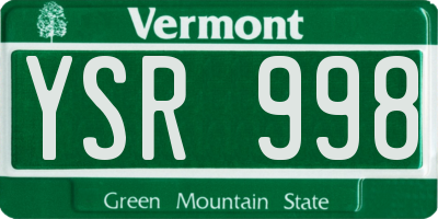 VT license plate YSR998