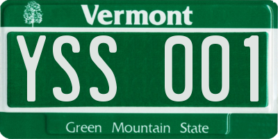 VT license plate YSS001