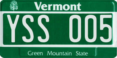 VT license plate YSS005
