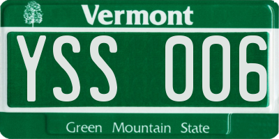 VT license plate YSS006