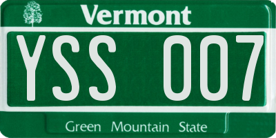VT license plate YSS007