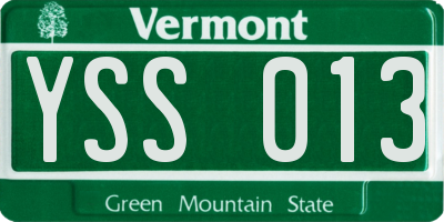VT license plate YSS013