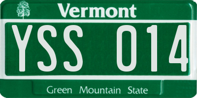 VT license plate YSS014