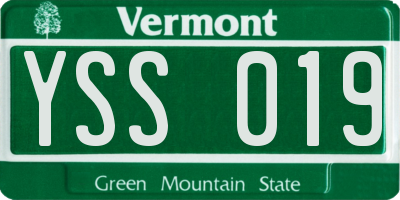 VT license plate YSS019