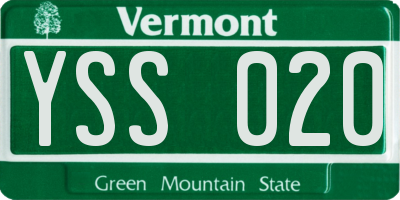 VT license plate YSS020