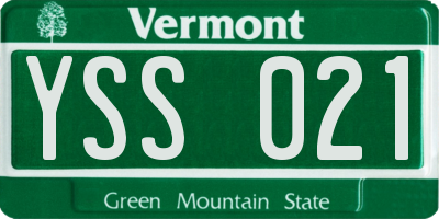 VT license plate YSS021