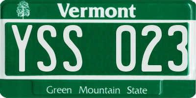 VT license plate YSS023
