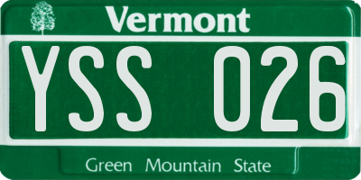 VT license plate YSS026