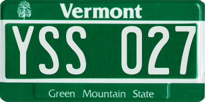 VT license plate YSS027