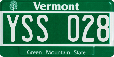 VT license plate YSS028