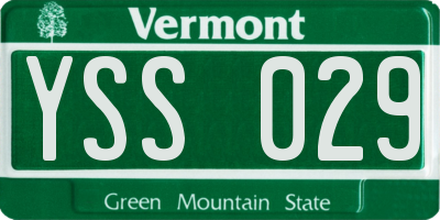 VT license plate YSS029