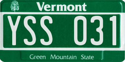 VT license plate YSS031