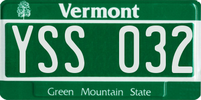VT license plate YSS032