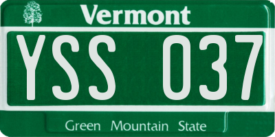 VT license plate YSS037