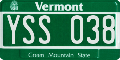 VT license plate YSS038