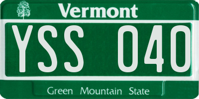 VT license plate YSS040