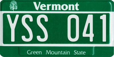 VT license plate YSS041