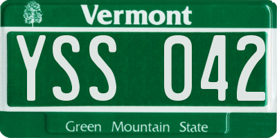 VT license plate YSS042