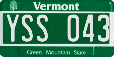 VT license plate YSS043