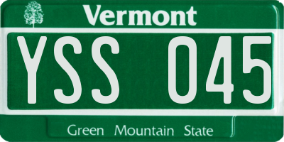 VT license plate YSS045