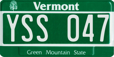 VT license plate YSS047