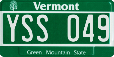 VT license plate YSS049